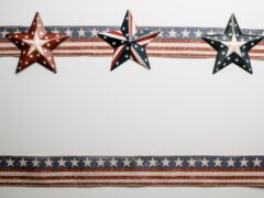 usa decoration with star and stripe symbols on ribbons