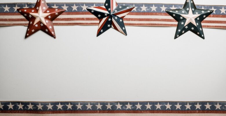 usa decoration with star and stripe symbols on ribbons