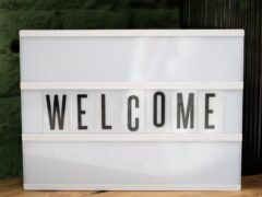 a welcome sign