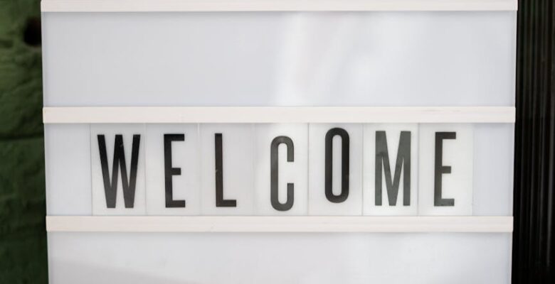 a welcome sign