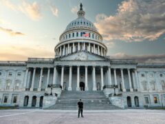 united states capitol building at dusk
