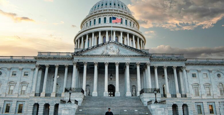 united states capitol building at dusk