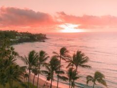 a beautiful paradise during evening sky